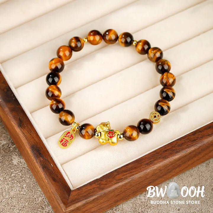 Buddha Stones Year Of The Horse Tiger Eye Courage Bracelet - Bracelet
