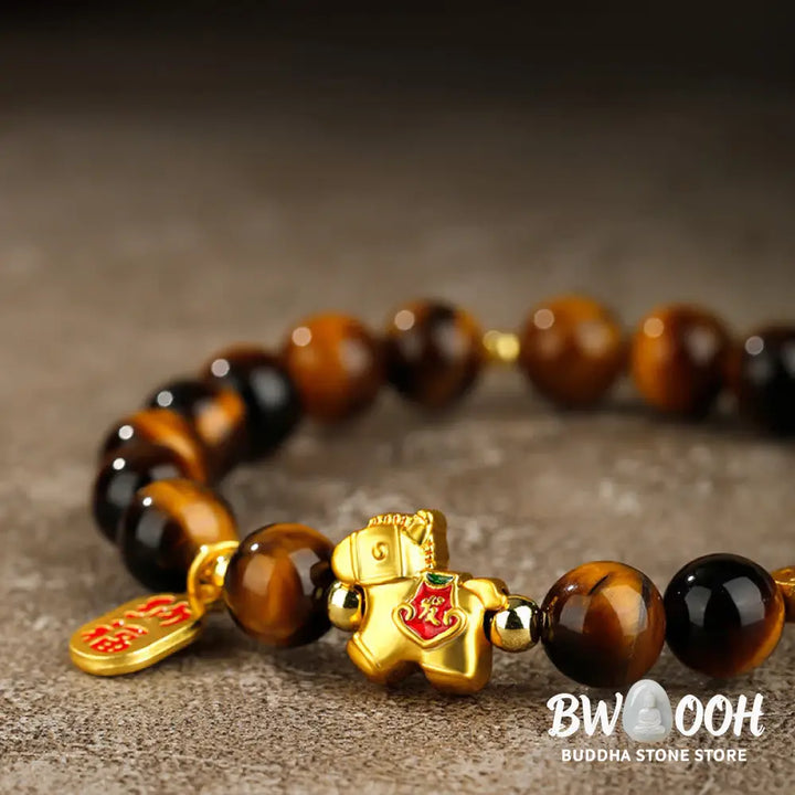 Buddha Stones Year Of The Horse Tiger Eye Courage Bracelet - Bracelet