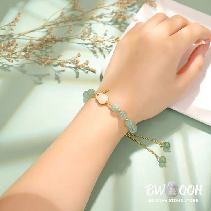 Buddha Stones Year of the Rabbit Natural Green Aventurine Luck Bead Bracelet - BWOOOH - Bracelet