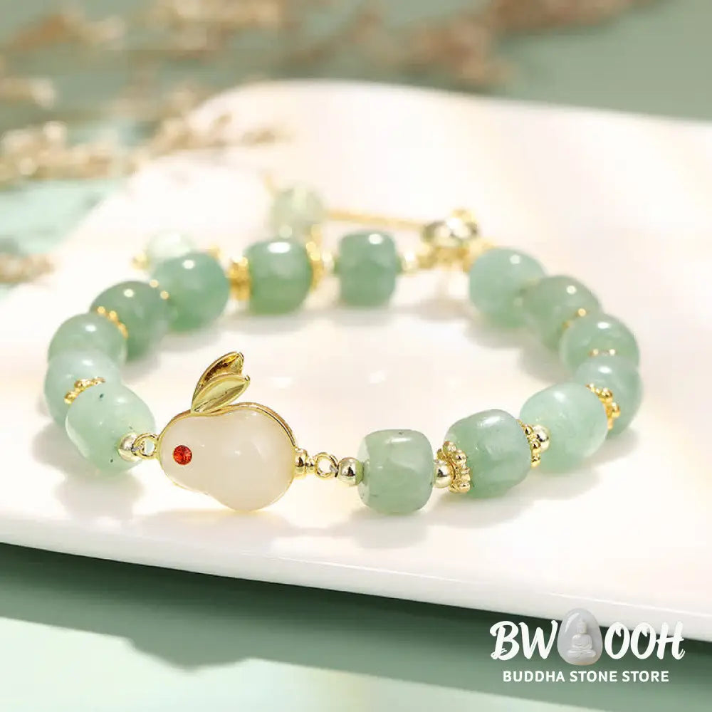 Buddha Stones Year of the Rabbit Natural Green Aventurine Luck Bead Bracelet - BWOOOH - Bracelet