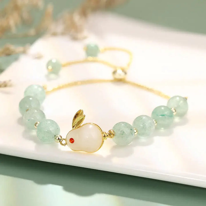 Buddha Stones Year of the Rabbit Natural Green Aventurine Luck Bead Bracelet - BWOOOH - Rabbit Chain Bracelet - Bracelet