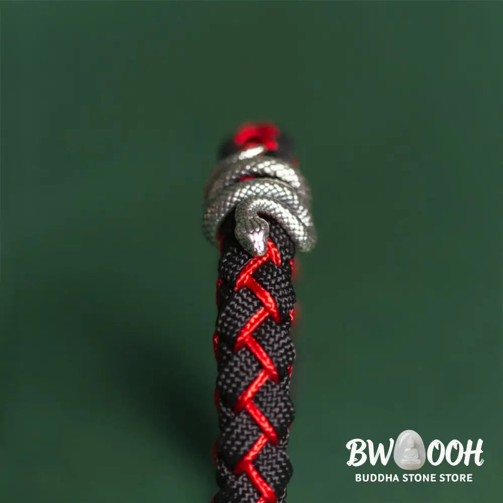 Buddha Stones Year of the Snake 999 Sterling Silver String Protection Braided Bracelet - BWOOOH - Bracelet