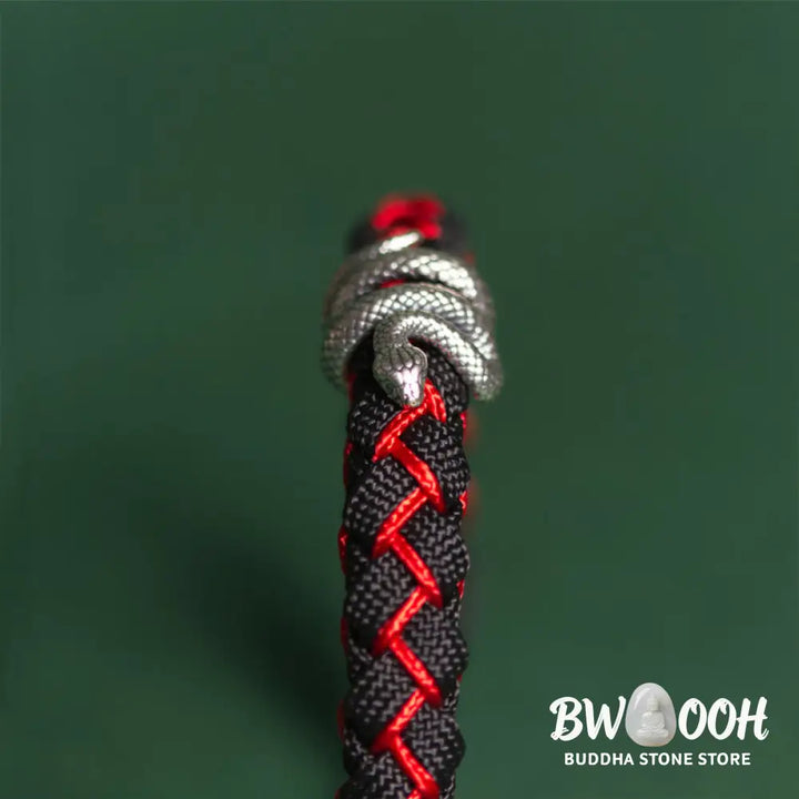 Buddha Stones Year of the Snake 999 Sterling Silver String Protection Braided Bracelet - BWOOOH - Bracelet