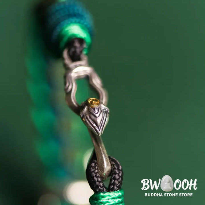 Buddha Stones Year of the Snake 999 Sterling Silver String Protection Braided Bracelet - BWOOOH - Bracelet