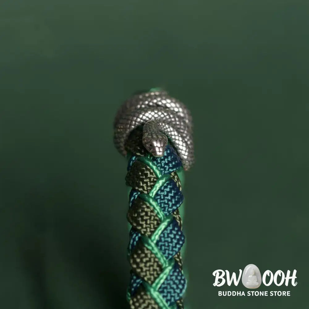 Buddha Stones Year of the Snake 999 Sterling Silver String Protection Braided Bracelet - BWOOOH - Bracelet
