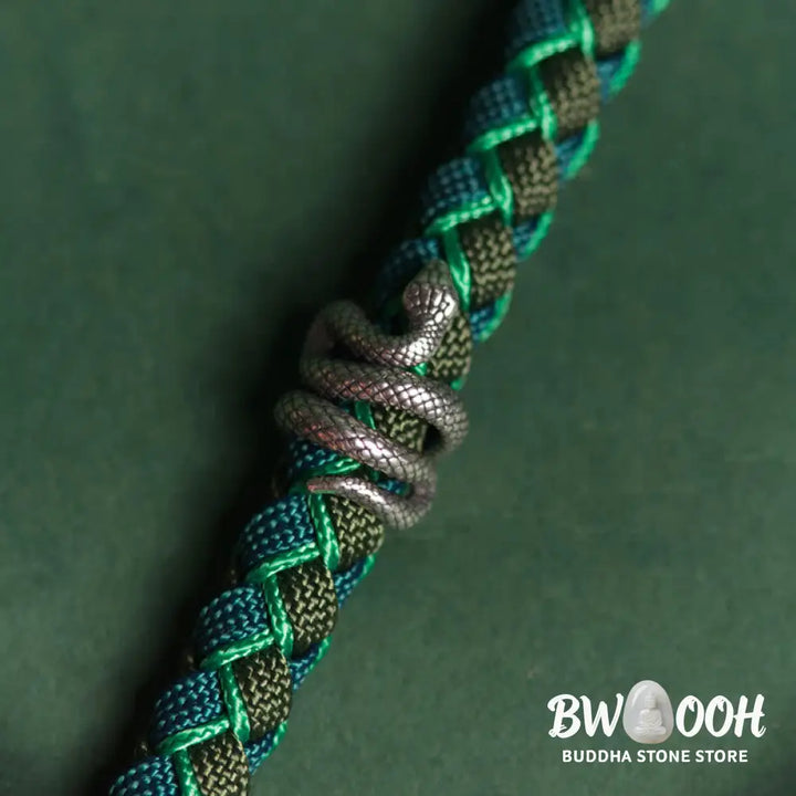 Buddha Stones Year of the Snake 999 Sterling Silver String Protection Braided Bracelet - BWOOOH - Bracelet