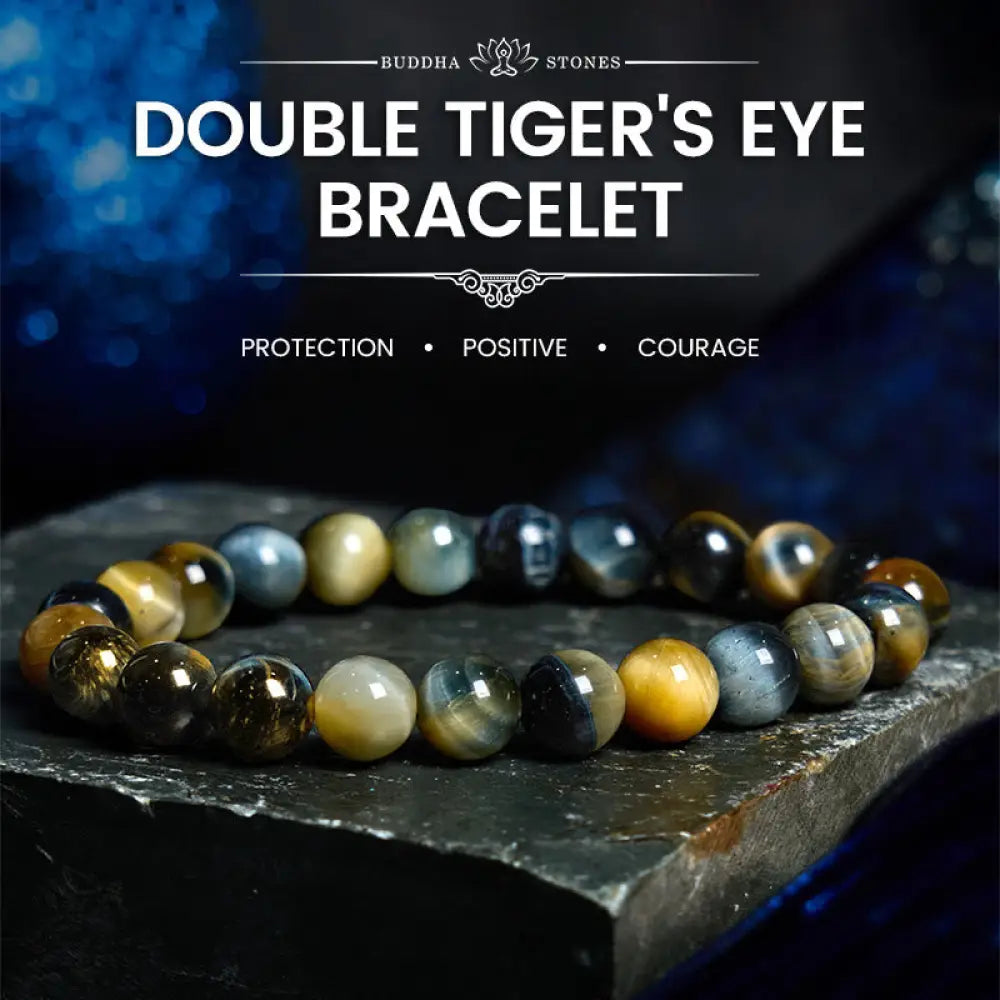 BWOOOH Yellow Blue Tiger Eye Courage Bracelet - BWOOOH - Yellow-Blue Tiger Eye Stone(Wrist Circumference: