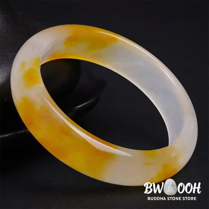 Buddha Stones Yellow Chalcedony Harmony Positivity Bracelet Bangle - BWOOOH - Bracelet Bangle