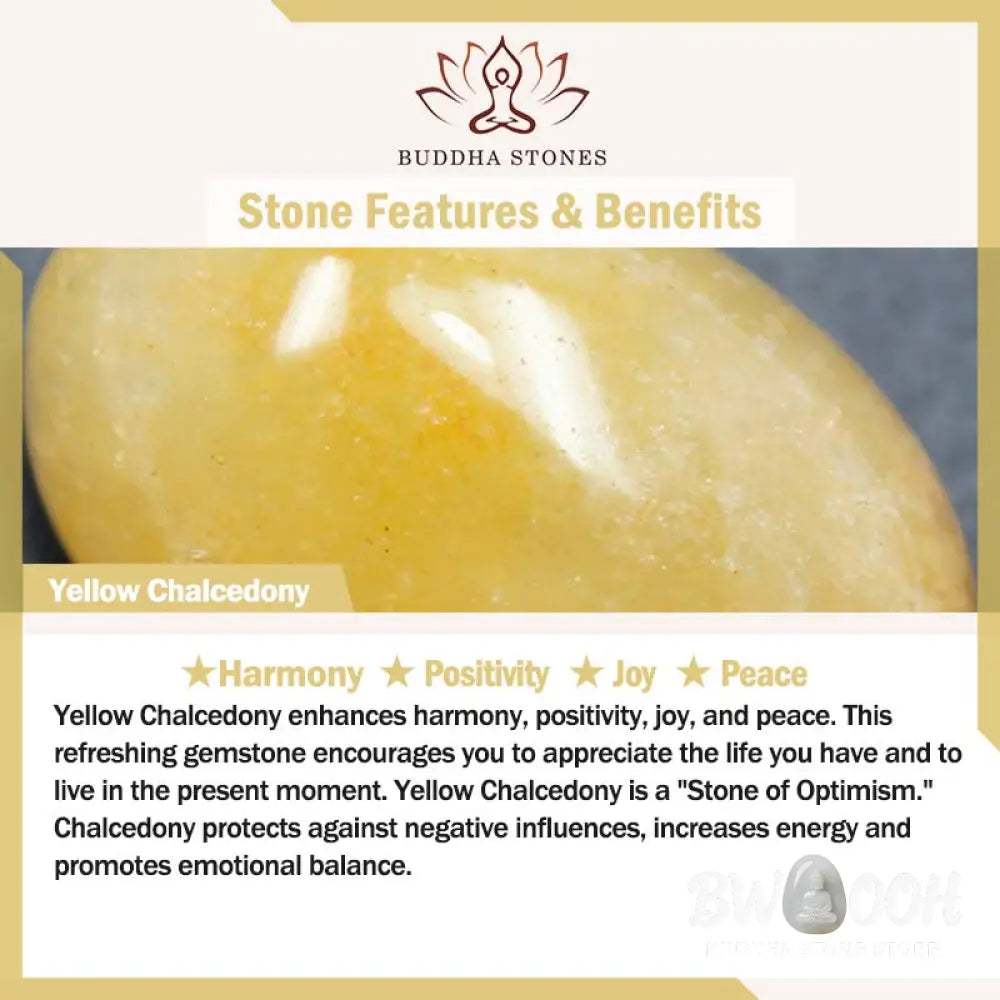 Buddha Stones Yellow Chalcedony Harmony Positivity Bracelet Bangle - BWOOOH - Bracelet Bangle