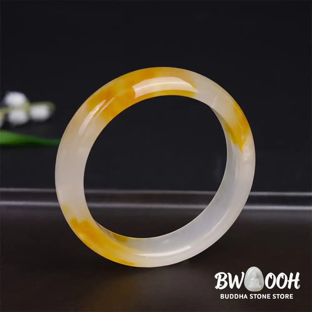 Buddha Stones Yellow Chalcedony Harmony Positivity Bracelet Bangle - BWOOOH - Bracelet Bangle