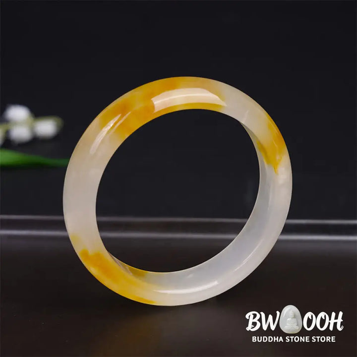Buddha Stones Yellow Chalcedony Harmony Positivity Bracelet Bangle - BWOOOH - Bracelet Bangle