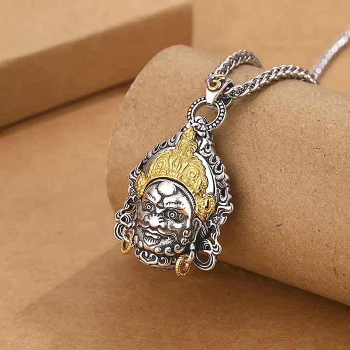 BWOOOH Yellow God of Wealth Amulet Copper Luck Necklace Pendant