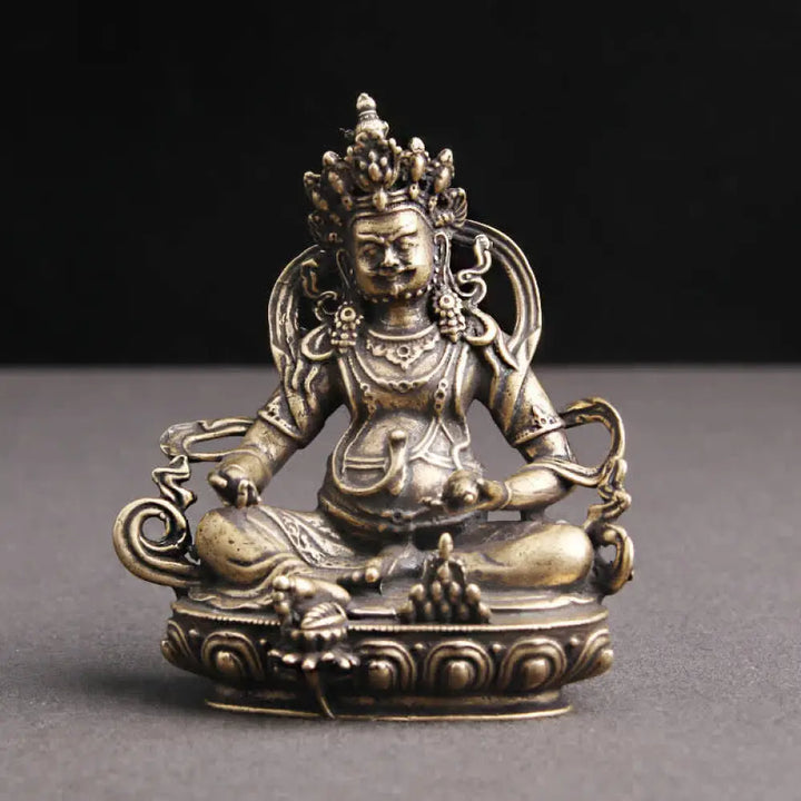 BWOOOH Yellow Jambhala Bodhisattva Figurine Serenity Copper Statue Decoration - 56*65mm - Decorations