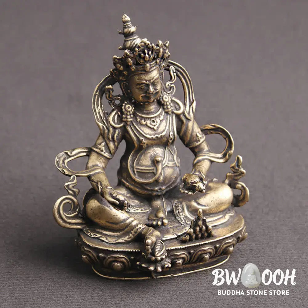 BWOOOH Yellow Jambhala Bodhisattva Figurine Serenity Copper Statue Decoration - 56*65mm - Decorations