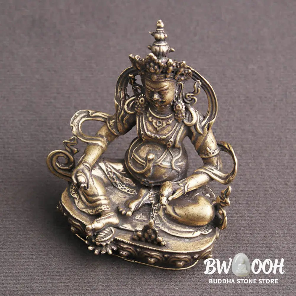 BWOOOH Yellow Jambhala Bodhisattva Figurine Serenity Copper Statue Decoration - 56*65mm - Decorations