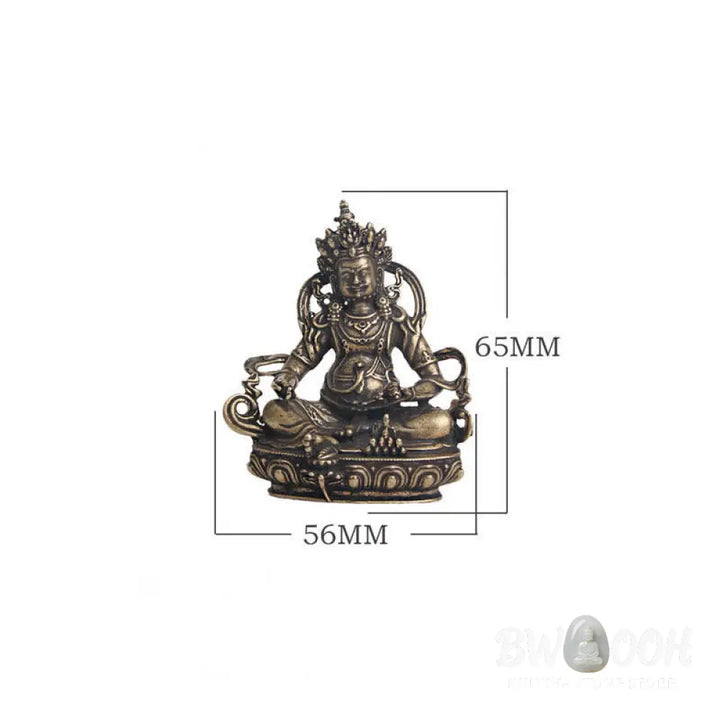 BWOOOH Yellow Jambhala Bodhisattva Figurine Serenity Copper Statue Decoration - 56*65mm - Decorations