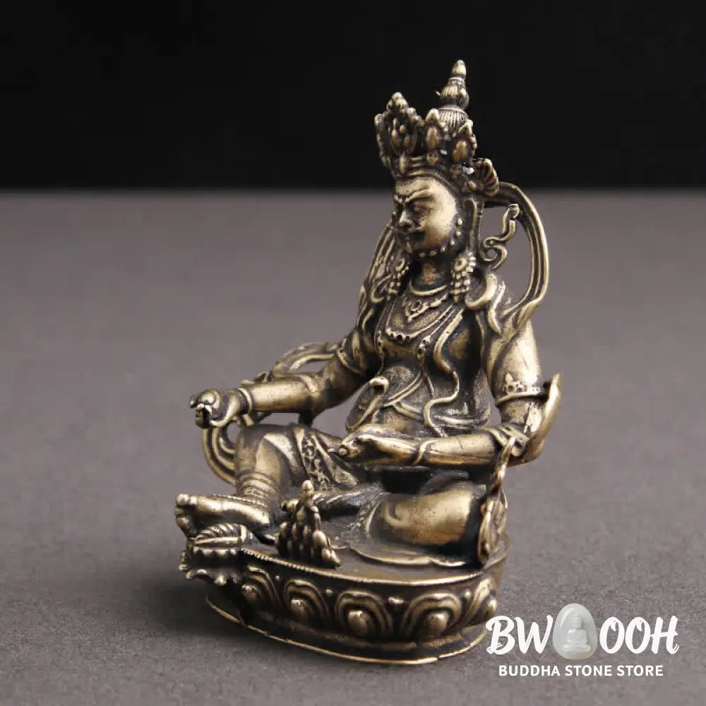 BWOOOH Yellow Jambhala Bodhisattva Figurine Serenity Copper Statue Decoration - 56*65mm - Decorations