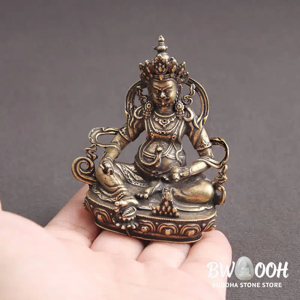 BWOOOH Yellow Jambhala Bodhisattva Figurine Serenity Copper Statue Decoration - 56*65mm - Decorations