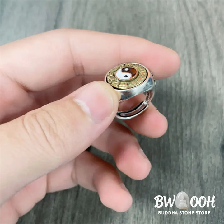 Buddha Stones Yin Yang Chinese Zodiac Copper Wealth Adjustable Ring - Yin Yang(Adjustable) - Ring