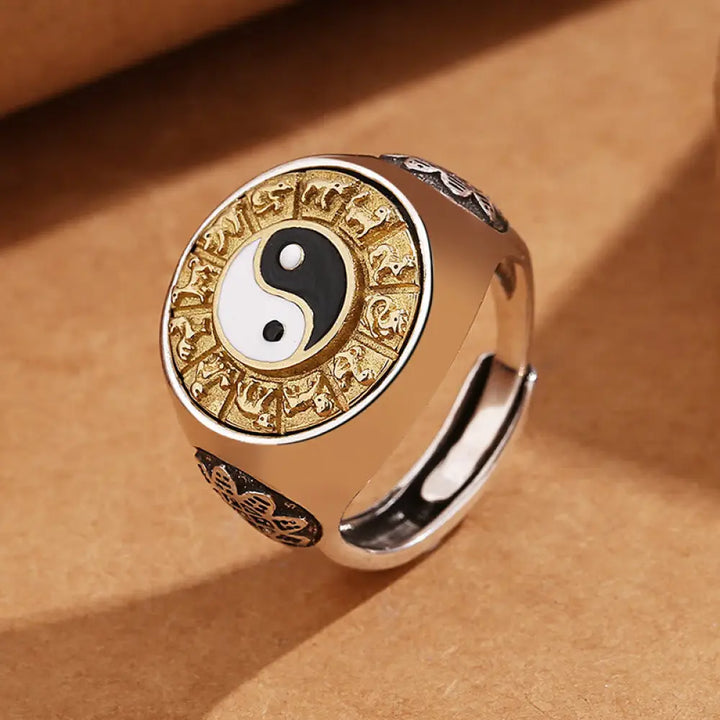 BWOOOH Yin Yang Chinese Zodiac Copper Wealth Adjustable Ring — Copper spiritual jewelry for spiritual healing and mindful ...