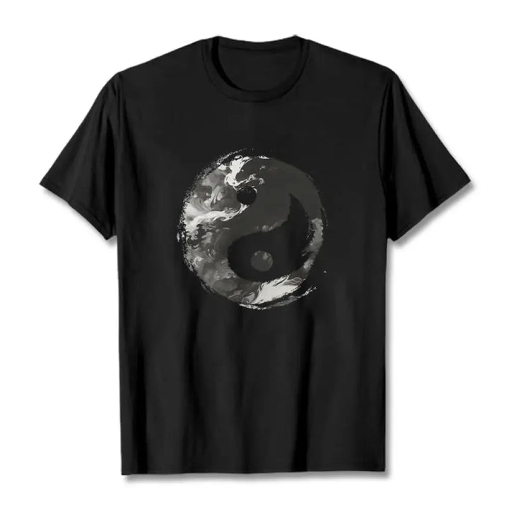 Buddha Stones Yin Yang Cotton Tee T-shirt - Black / S - T-Shirts