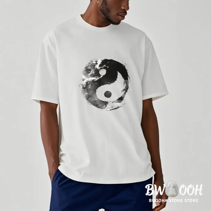 Buddha Stones Yin Yang Cotton Tee T-shirt - T-Shirts