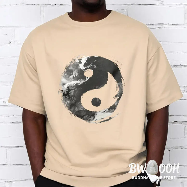 Buddha Stones Yin Yang Cotton Tee T-shirt - T-Shirts