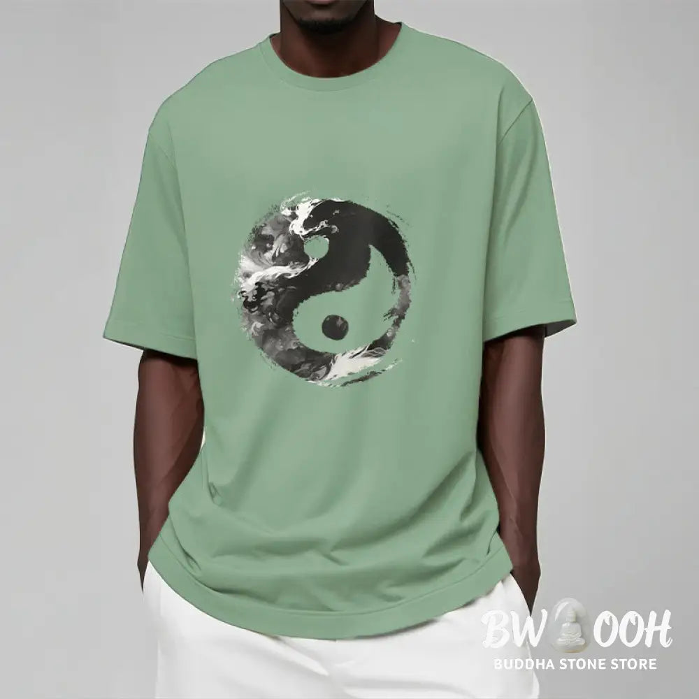 Buddha Stones Yin Yang Cotton Tee T-shirt - T-Shirts