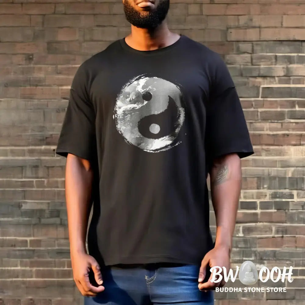 Buddha Stones Yin Yang Cotton Tee T-shirt - T-Shirts