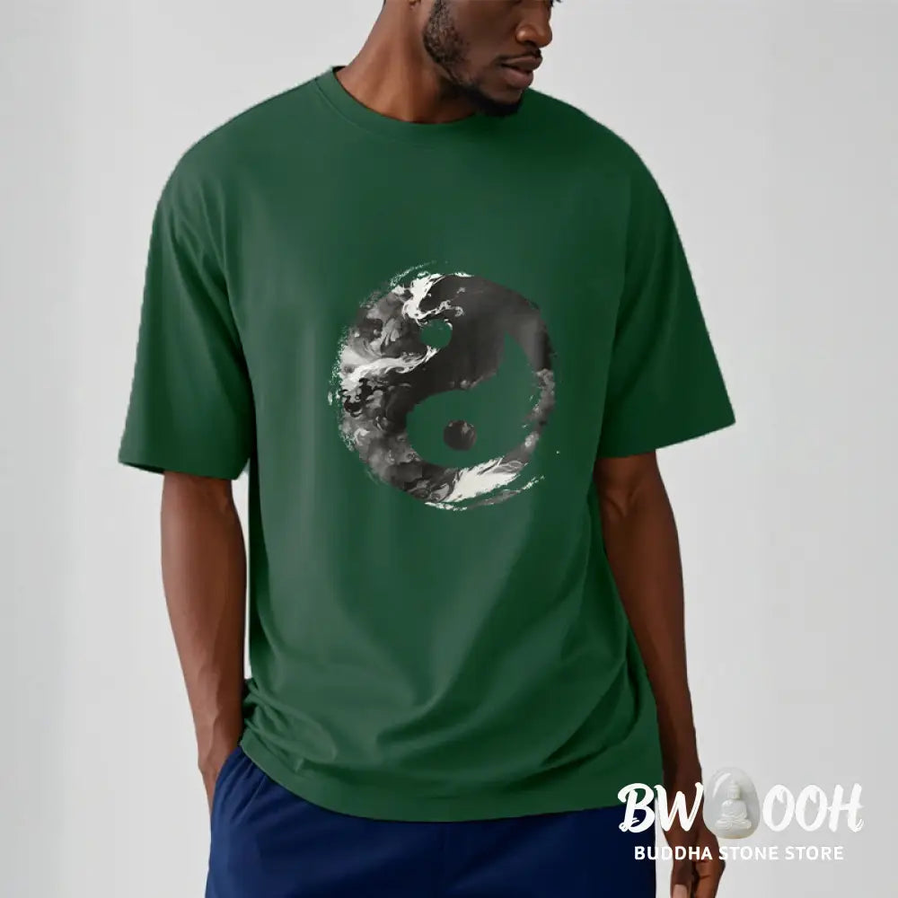 Buddha Stones Yin Yang Cotton Tee T-shirt - T-Shirts