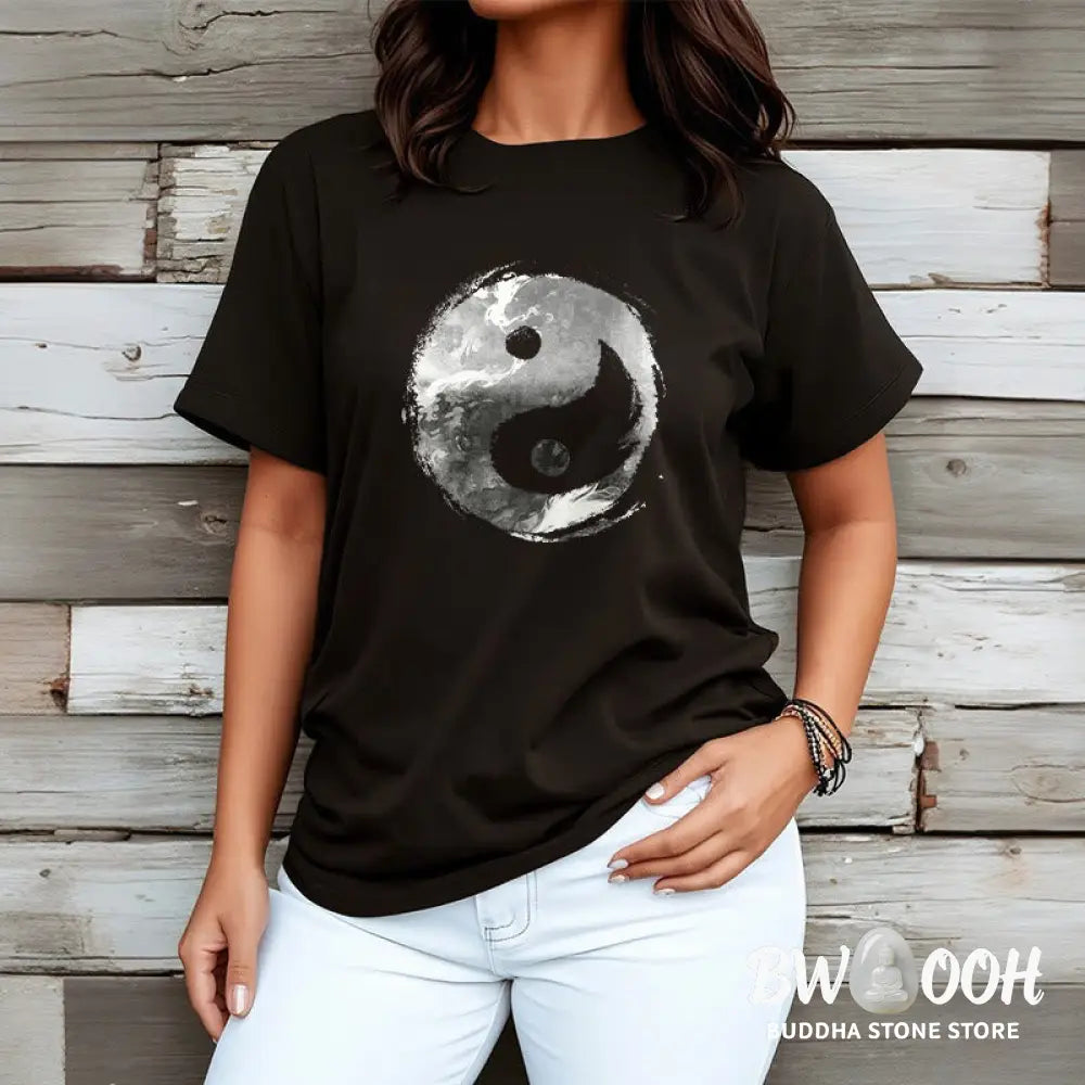 Buddha Stones Yin Yang Cotton Tee T-shirt - T-Shirts
