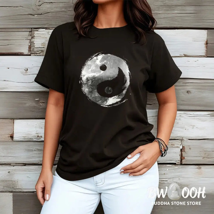 Buddha Stones Yin Yang Cotton Tee T-shirt - T-Shirts