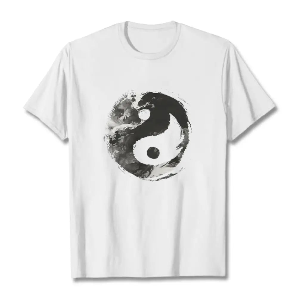 BWOOOH printed yoga pants - Yin Yang Cotton Tee T-shirt
