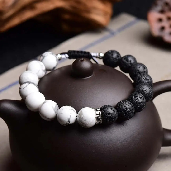 BWOOOH Yin Yang Lava Stone Protection Bracelet - BWOOOH - 8mm - Bracelet