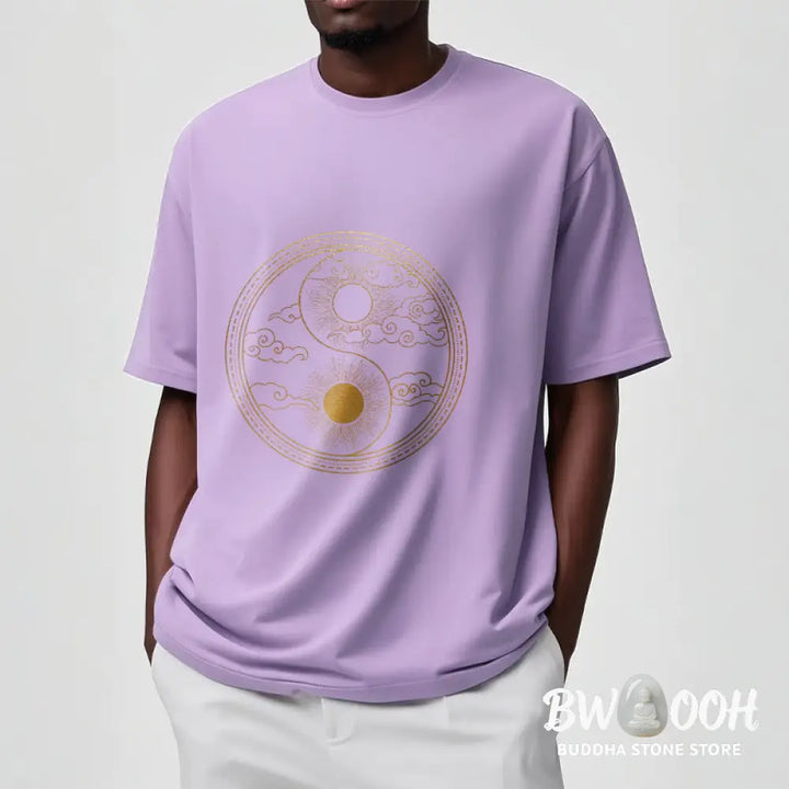 Buddha Stones Yin Yang Sun Auspicious Clouds Tee T-shirt - T-Shirts