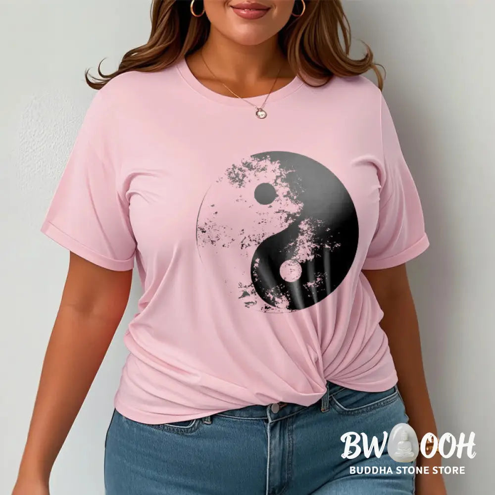 Buddha Stones Yin Yang Tai Chi Pattern Cotton Tee T-shirt - T-Shirts