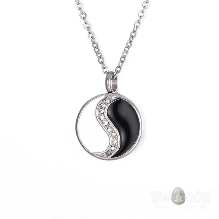 Buddha Stones Yin Yang Titanium Steel Harmony Necklace Pendant - BWOOOH - Titanium Steel YIN YANG - Necklaces &amp; Pendants