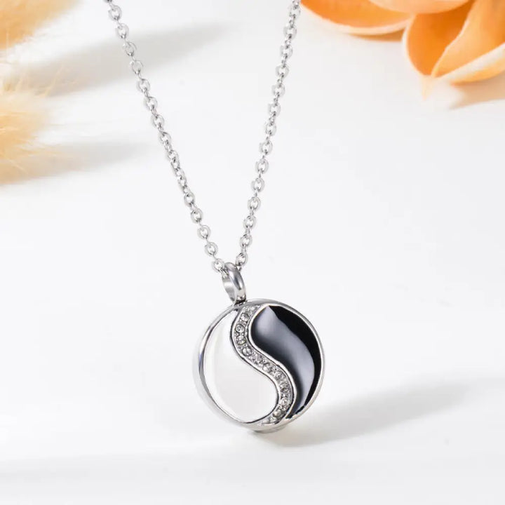 Buddha Stones Yin Yang Titanium Steel Harmony Necklace Pendant - BWOOOH - Titanium Steel YIN YANG - Necklaces &amp; Pendants