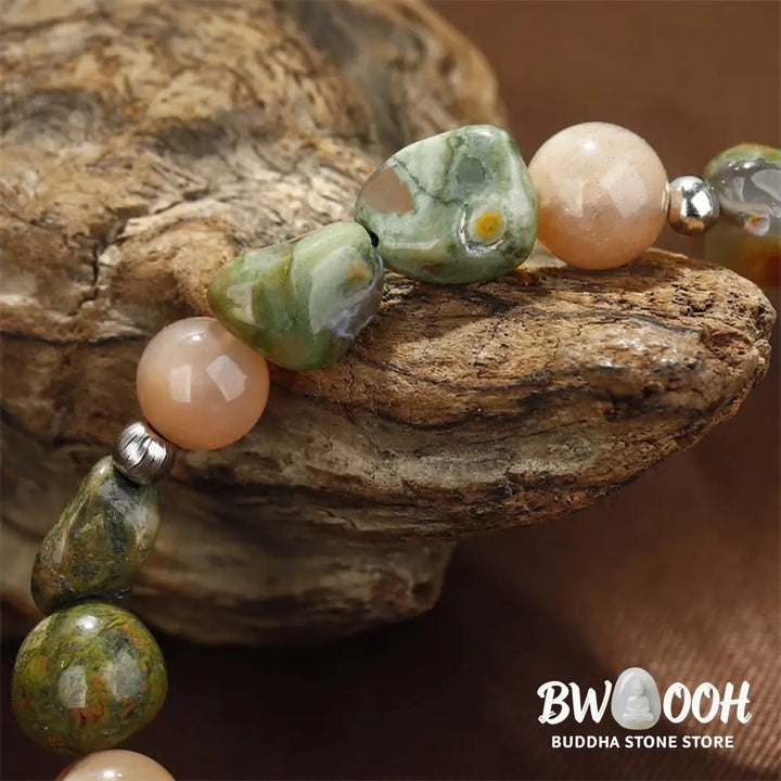Buddha Stones You Are Amazing Rhyolite Sun Stone Positive Bracelet - BWOOOH - You Are Amazing(Wrist Circumference