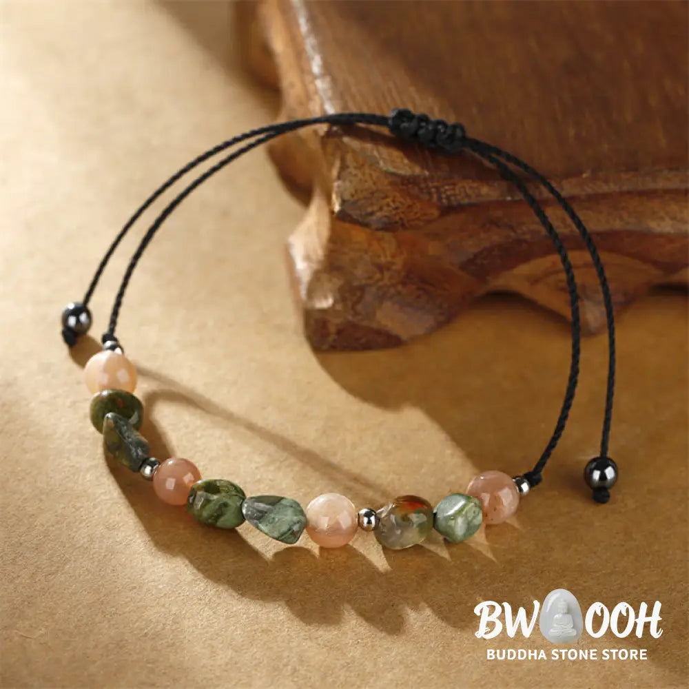Buddha Stones You Are Amazing Rhyolite Sun Stone Positive Bracelet - BWOOOH - You Are Amazing(Wrist Circumference