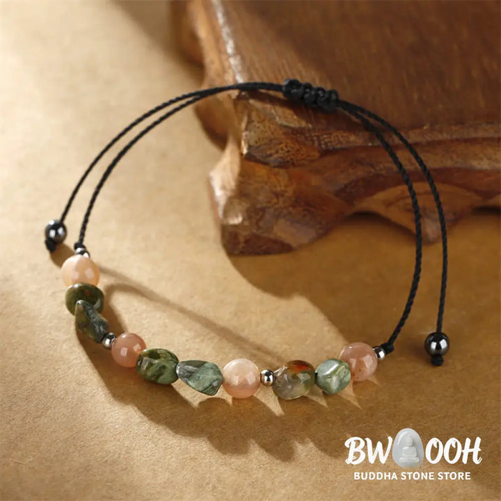 Buddha Stones You Are Amazing Rhyolite Sun Stone Positive Bracelet - BWOOOH - You Are Amazing(Wrist Circumference