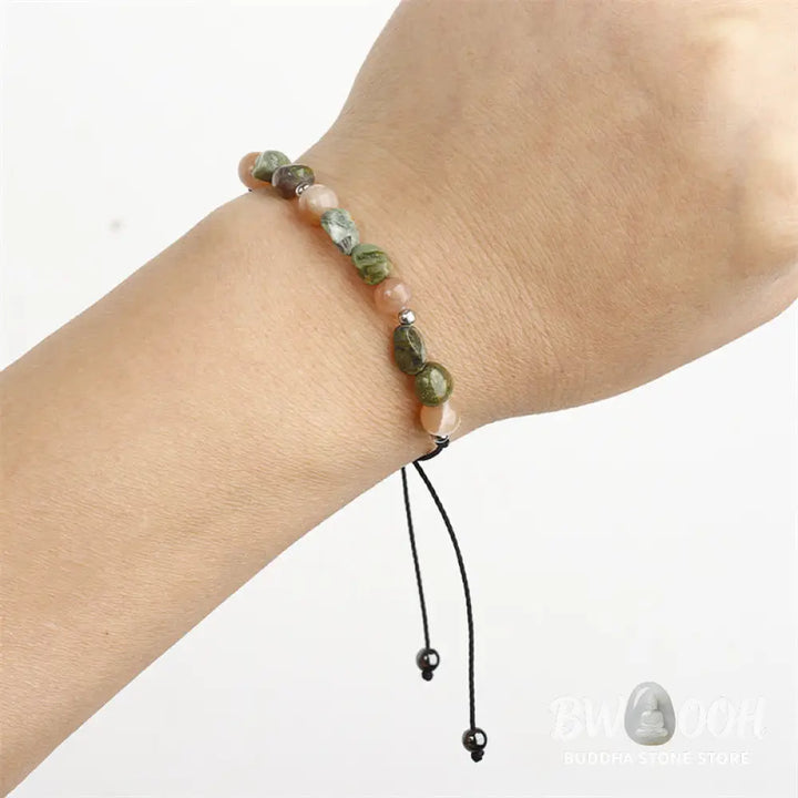 Buddha Stones You Are Amazing Rhyolite Sun Stone Positive Bracelet - BWOOOH - You Are Amazing(Wrist Circumference