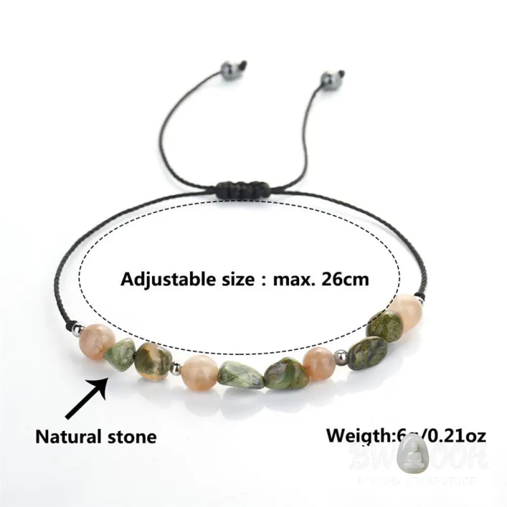 Buddha Stones You Are Amazing Rhyolite Sun Stone Positive Bracelet - BWOOOH - You Are Amazing(Wrist Circumference