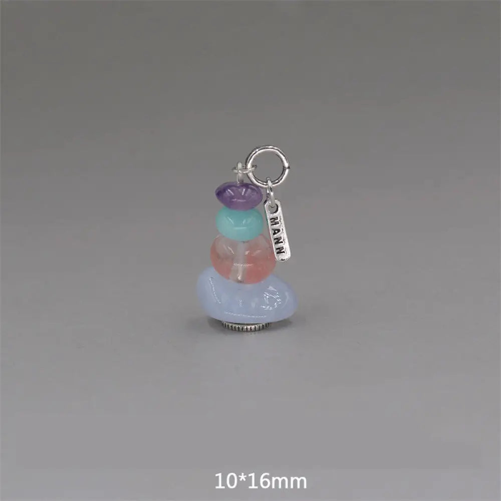 Buddha Stones Zen Cairn Labradorite Various Crystals Calm Pendant Necklace - BWOOOH - Amethyst&amp;Amazonite&amp;Blue