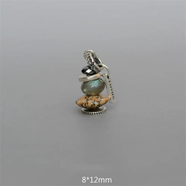 Buddha Stones Zen Cairn Labradorite Various Crystals Calm Pendant Necklace - BWOOOH - Hematite&amp;Labradorite&amp;Landscape