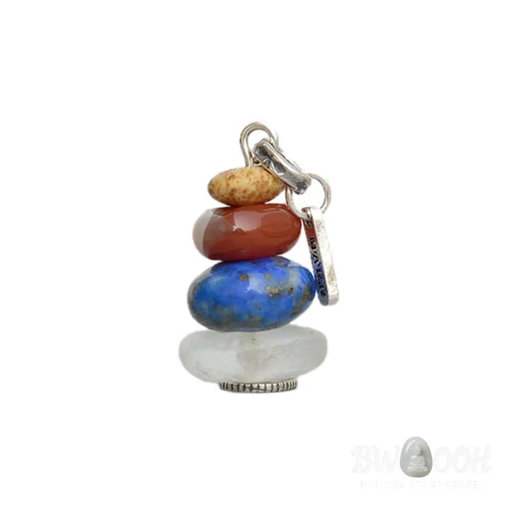Buddha Stones Zen Cairn Labradorite Various Crystals Calm Pendant Necklace - BWOOOH - Necklaces &amp; Pendants