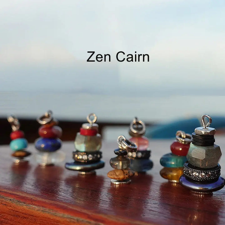 BWOOOH Zen Cairn labradorite various crystals calm pendant necklace — chakra healing, transformation &amp; spiritual calm