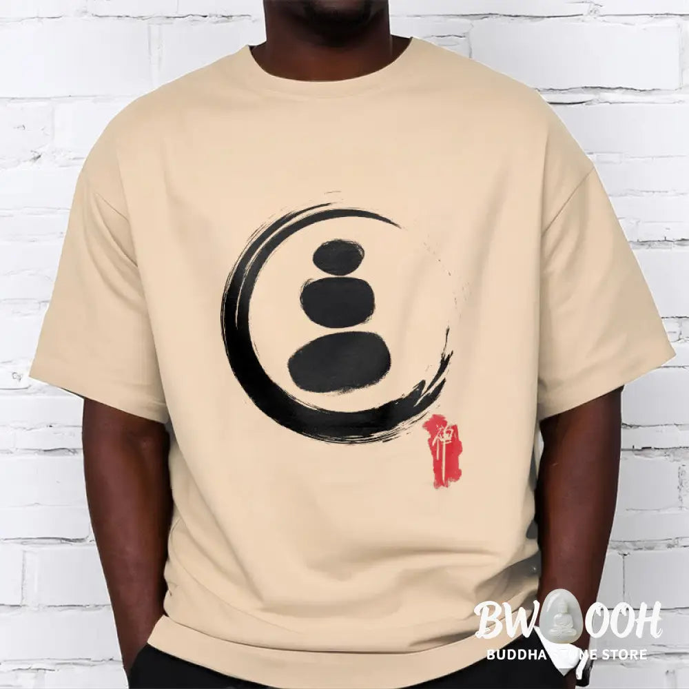 Buddha Stones Zen Circles Cotton Tee T-shirt - T-Shirts