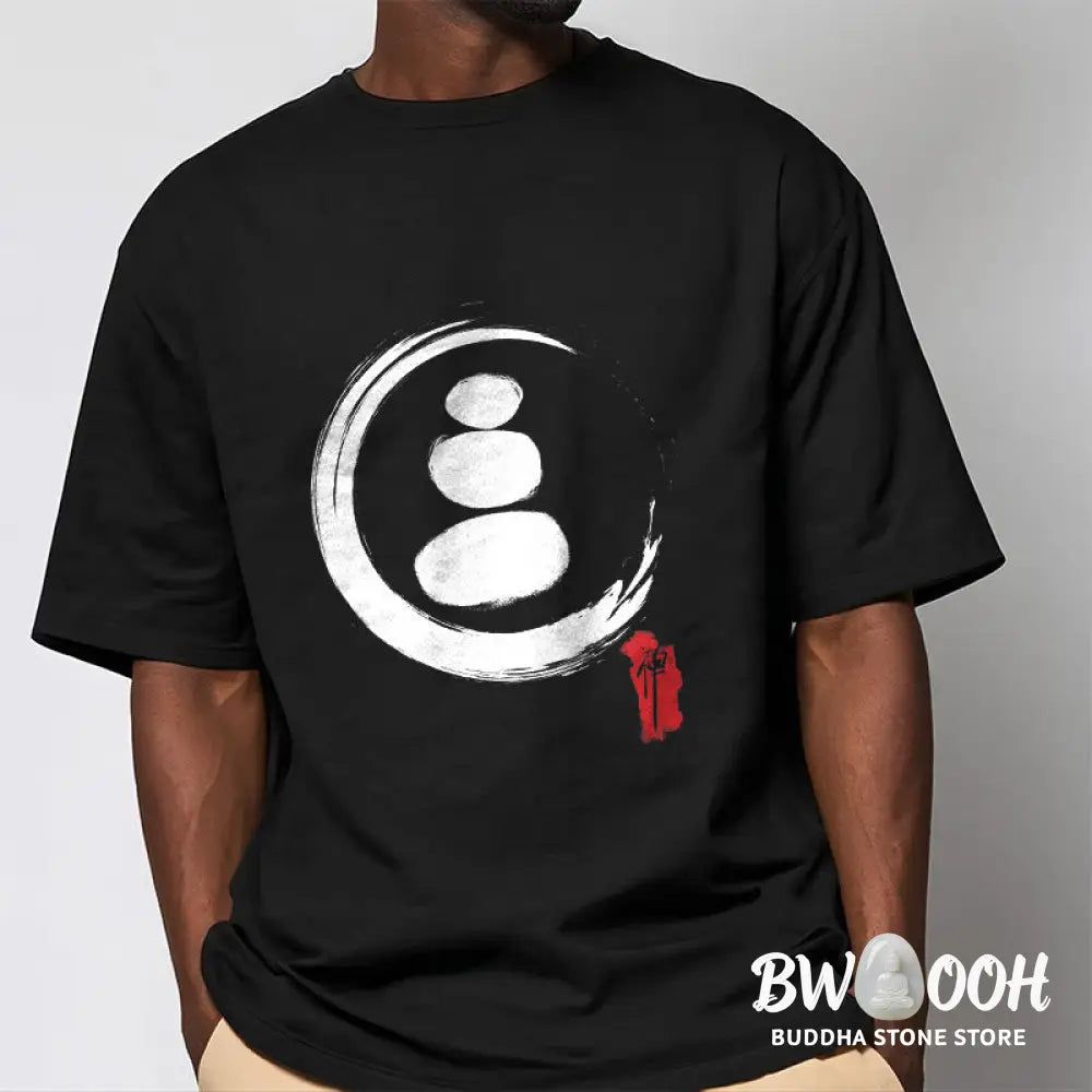 Buddha Stones Zen Circles Cotton Tee T-shirt - T-Shirts