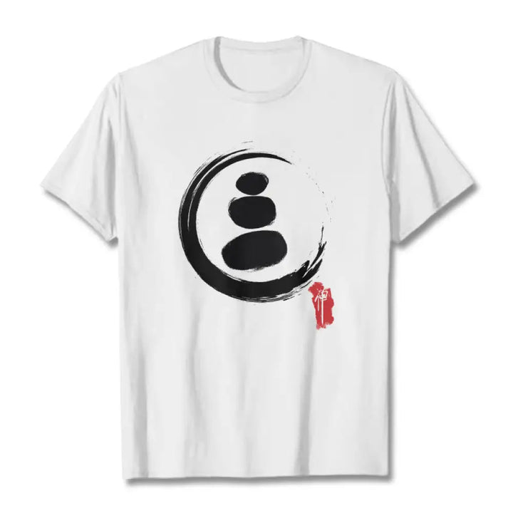 Buddha Stones Zen Circles Cotton Tee T-shirt - White / S - T-Shirts
